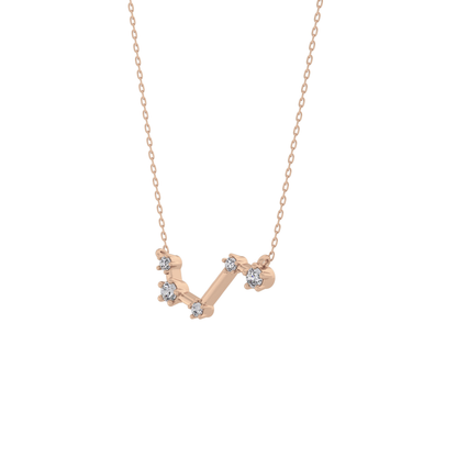 0.16 TCW Round Lab Grown Diamond Aries Zodiac Constellation Necklace