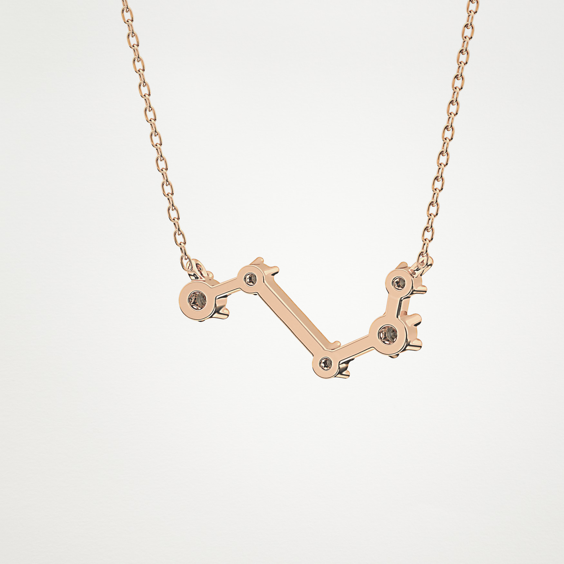 0.16 TCW Round Lab Grown Diamond Aries Zodiac Constellation Necklace