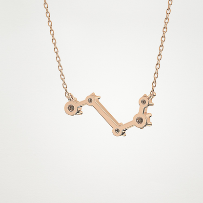 0.16 TCW Round Lab Grown Diamond Aries Zodiac Constellation Necklace
