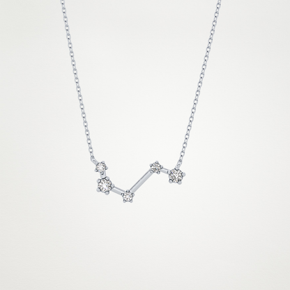0.16 TCW Round Lab Grown Diamond Aries Zodiac Constellation Necklace