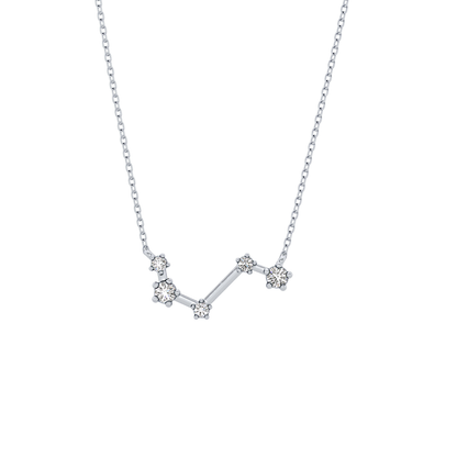 0.16 TCW Round Lab Grown Diamond Aries Zodiac Constellation Necklace
