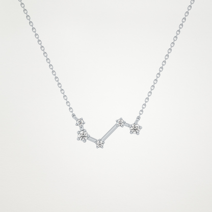 0.16 TCW Round Lab Grown Diamond Aries Zodiac Constellation Necklace