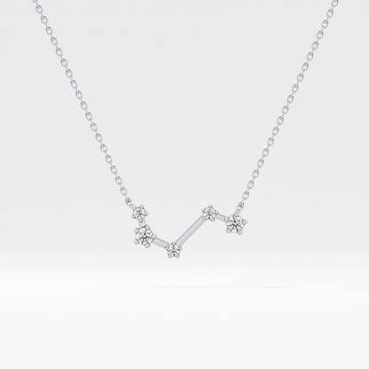 0.16 TCW Round Lab Grown Diamond Aries Zodiac Constellation Necklace