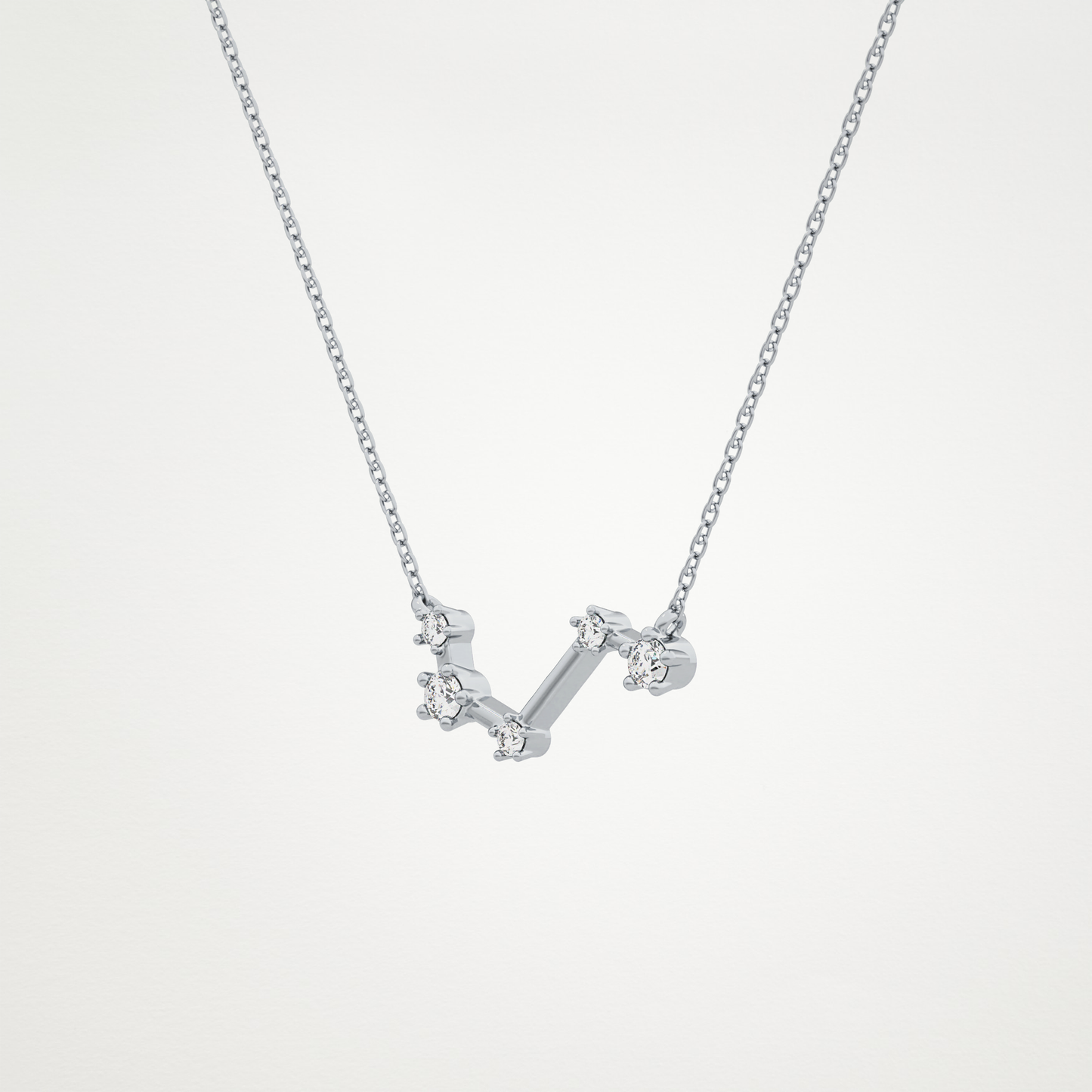 0.16 TCW Round Lab Grown Diamond Aries Zodiac Constellation Necklace