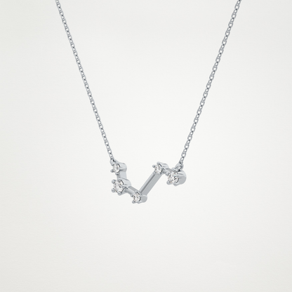 0.16 TCW Round Lab Grown Diamond Aries Zodiac Constellation Necklace