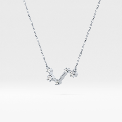 0.16 TCW Round Lab Grown Diamond Aries Zodiac Constellation Necklace