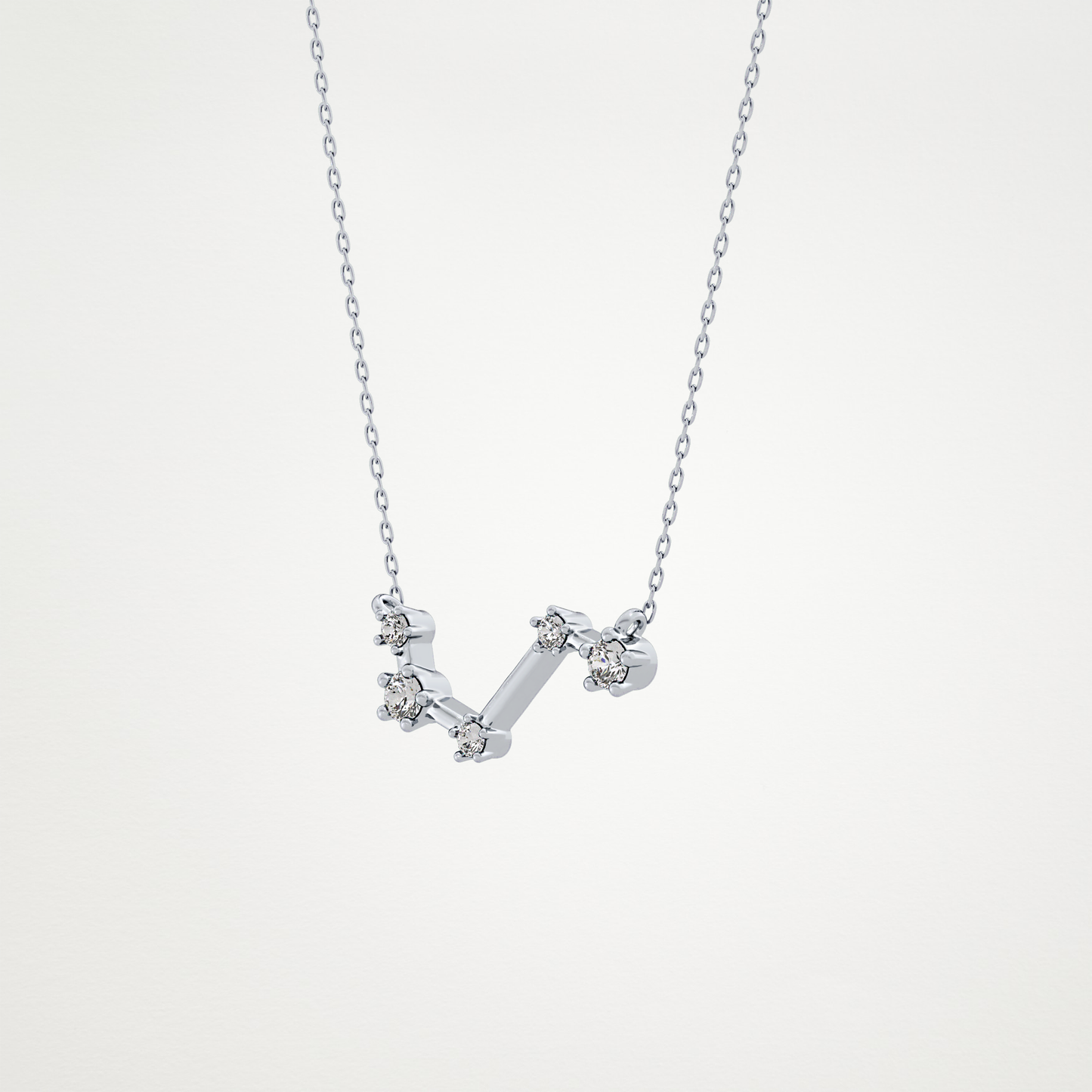 0.16 TCW Round Lab Grown Diamond Aries Zodiac Constellation Necklace