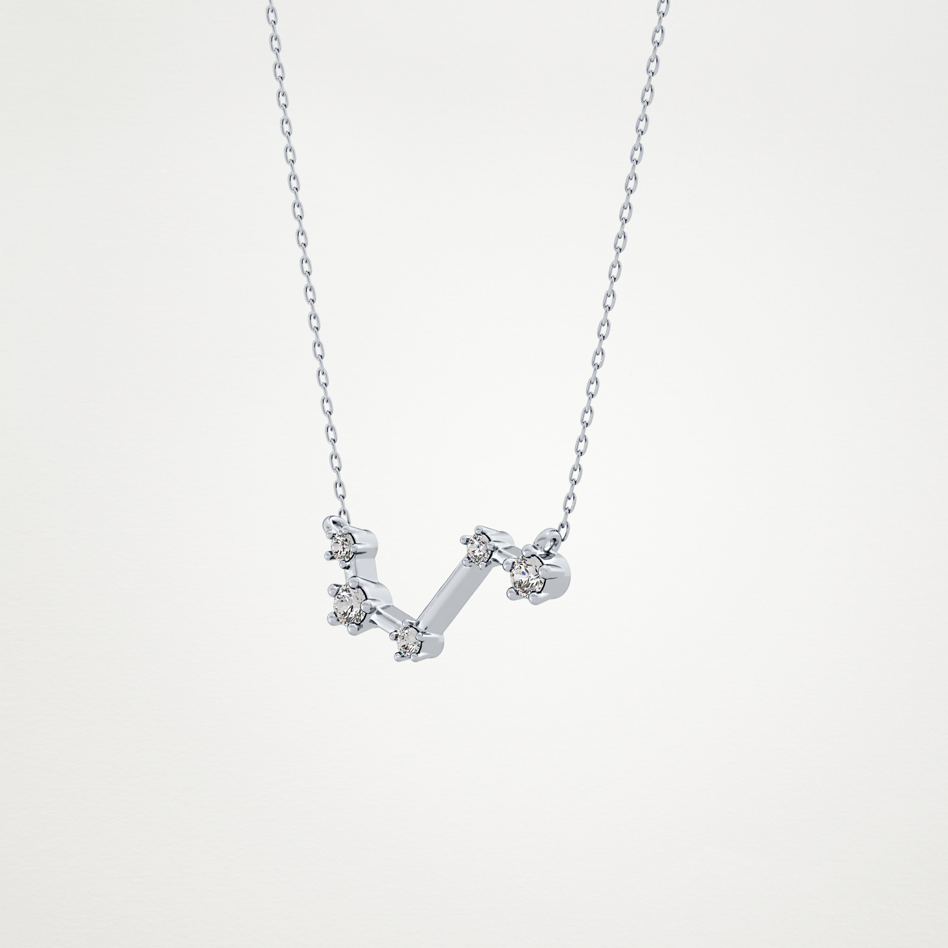 0.16 TCW Round Lab Grown Diamond Aries Zodiac Constellation Necklace