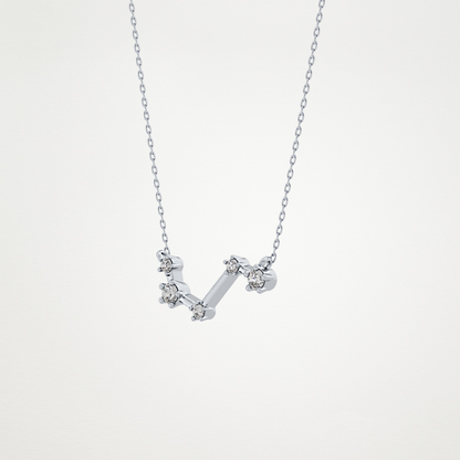 0.16 TCW Round Lab Grown Diamond Aries Zodiac Constellation Necklace