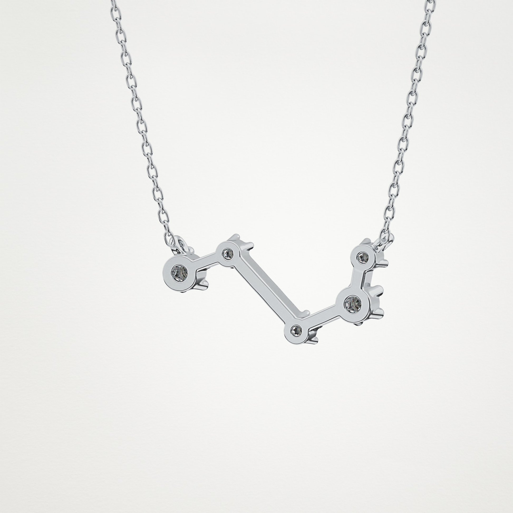 0.16 TCW Round Lab Grown Diamond Aries Zodiac Constellation Necklace