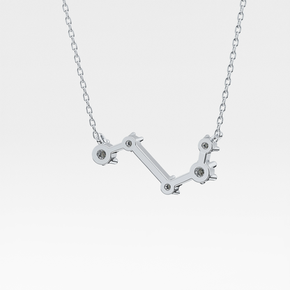 0.16 TCW Round Lab Grown Diamond Aries Zodiac Constellation Necklace
