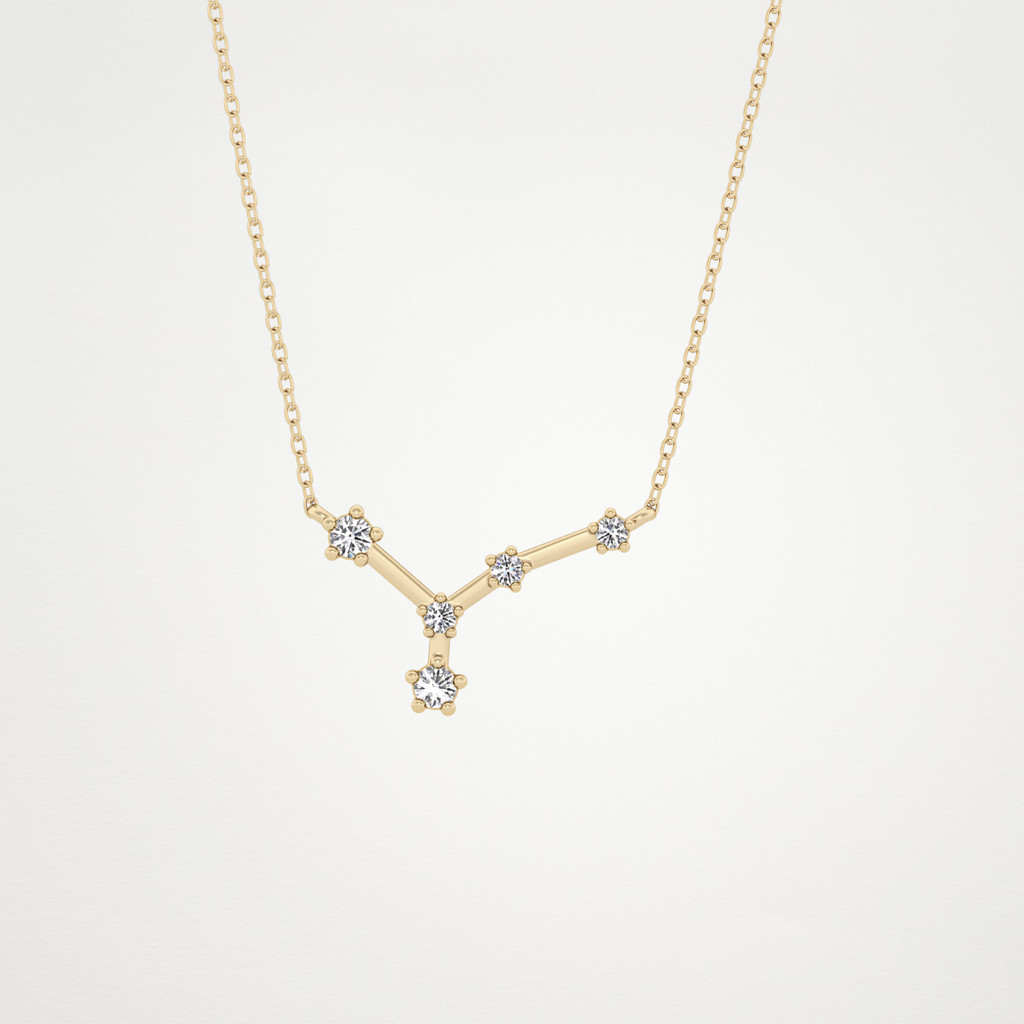0.116 TCW Round Lab Grown Diamond Cancer Zodiac Constellation Necklace