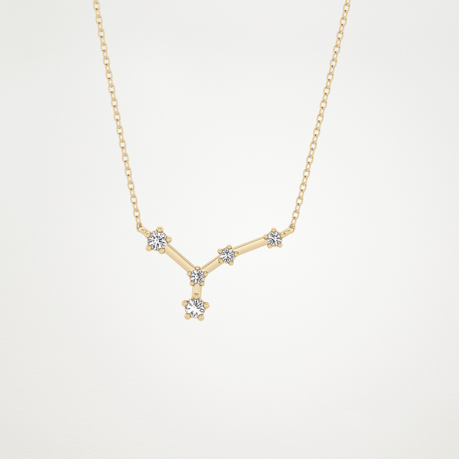 0.116 TCW Round Lab Grown Diamond Cancer Zodiac Constellation Necklace