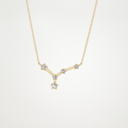 0.116 TCW Round Lab Grown Diamond Cancer Zodiac Constellation Necklace