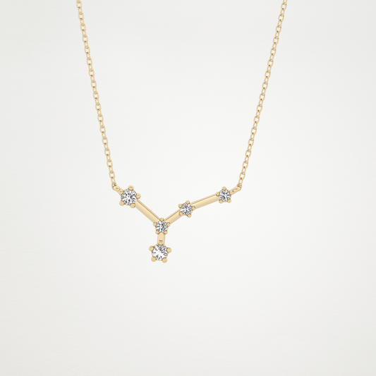 0.116 TCW Round Lab Grown Diamond Cancer Zodiac Constellation Necklace