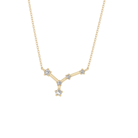 0.116 TCW Round Lab Grown Diamond Cancer Zodiac Constellation Necklace