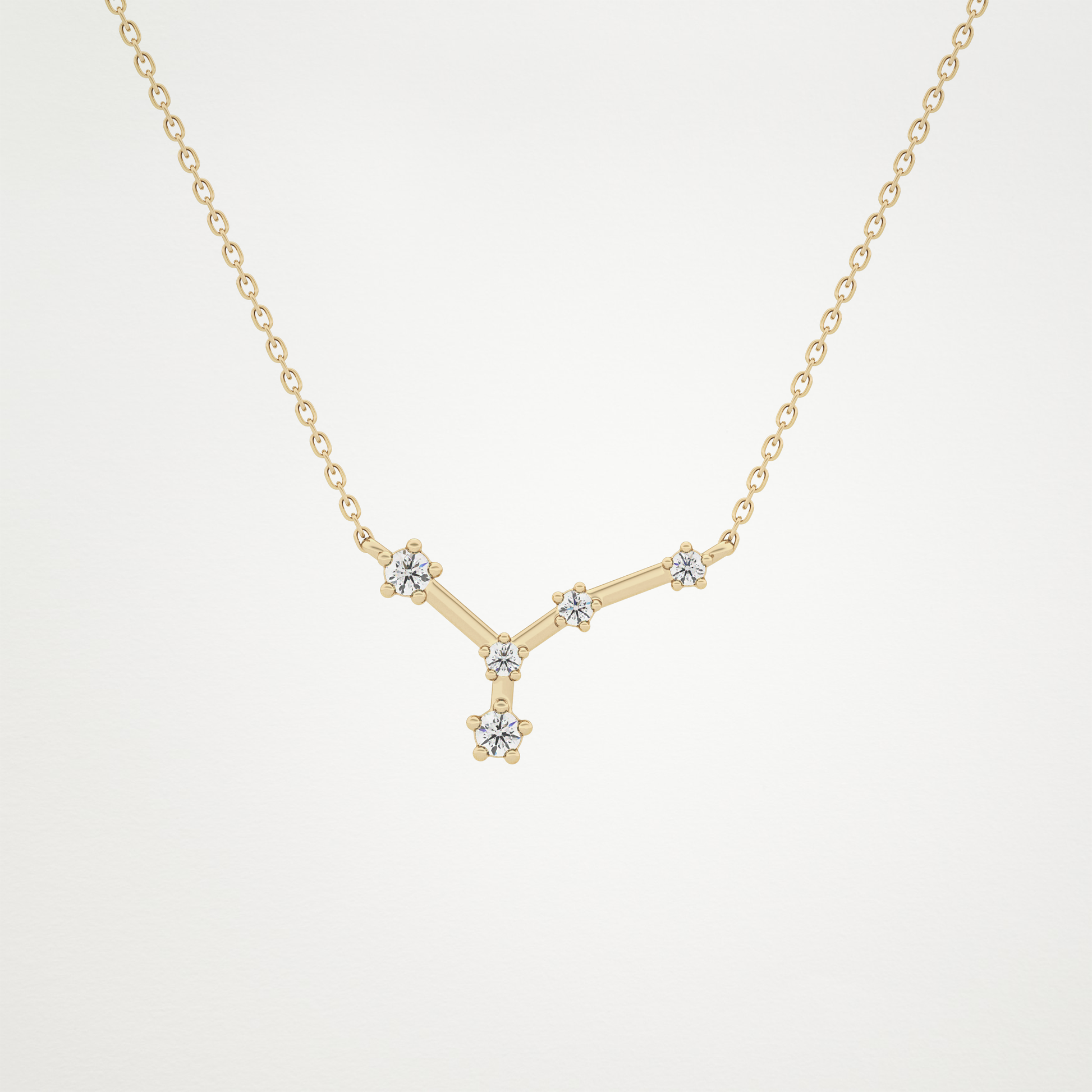 0.116 TCW Round Lab Grown Diamond Cancer Zodiac Constellation Necklace