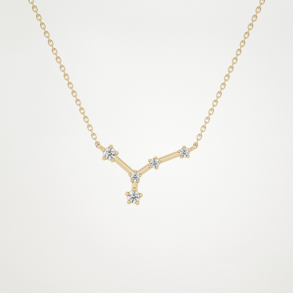 0.116 TCW Round Lab Grown Diamond Cancer Zodiac Constellation Necklace
