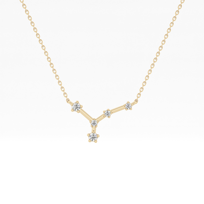 0.116 TCW Round Lab Grown Diamond Cancer Zodiac Constellation Necklace