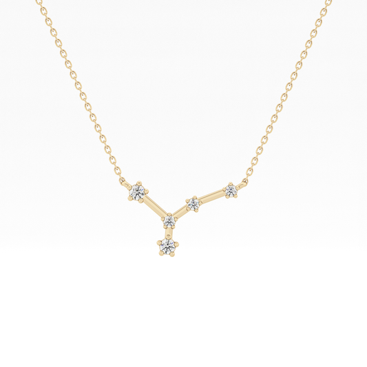 0.116 TCW Round Lab Grown Diamond Cancer Zodiac Constellation Necklace
