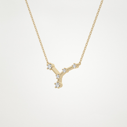 0.116 TCW Round Lab Grown Diamond Cancer Zodiac Constellation Necklace