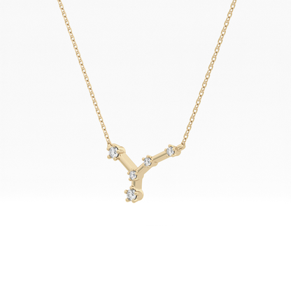 0.116 TCW Round Lab Grown Diamond Cancer Zodiac Constellation Necklace