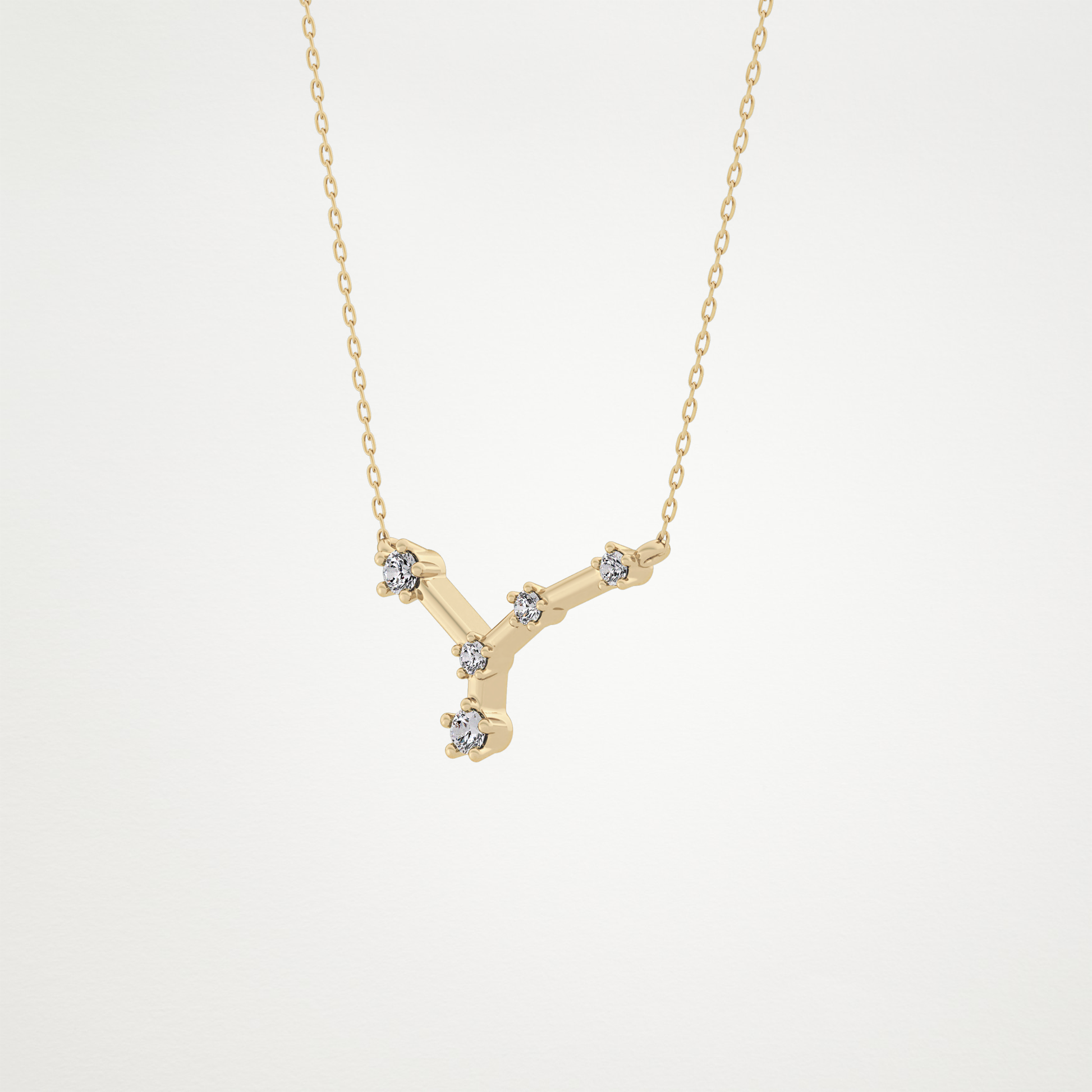 0.116 TCW Round Lab Grown Diamond Cancer Zodiac Constellation Necklace