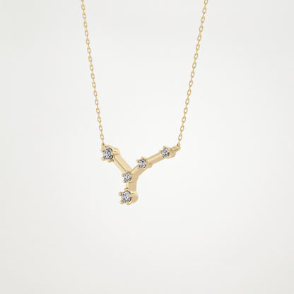 0.116 TCW Round Lab Grown Diamond Cancer Zodiac Constellation Necklace