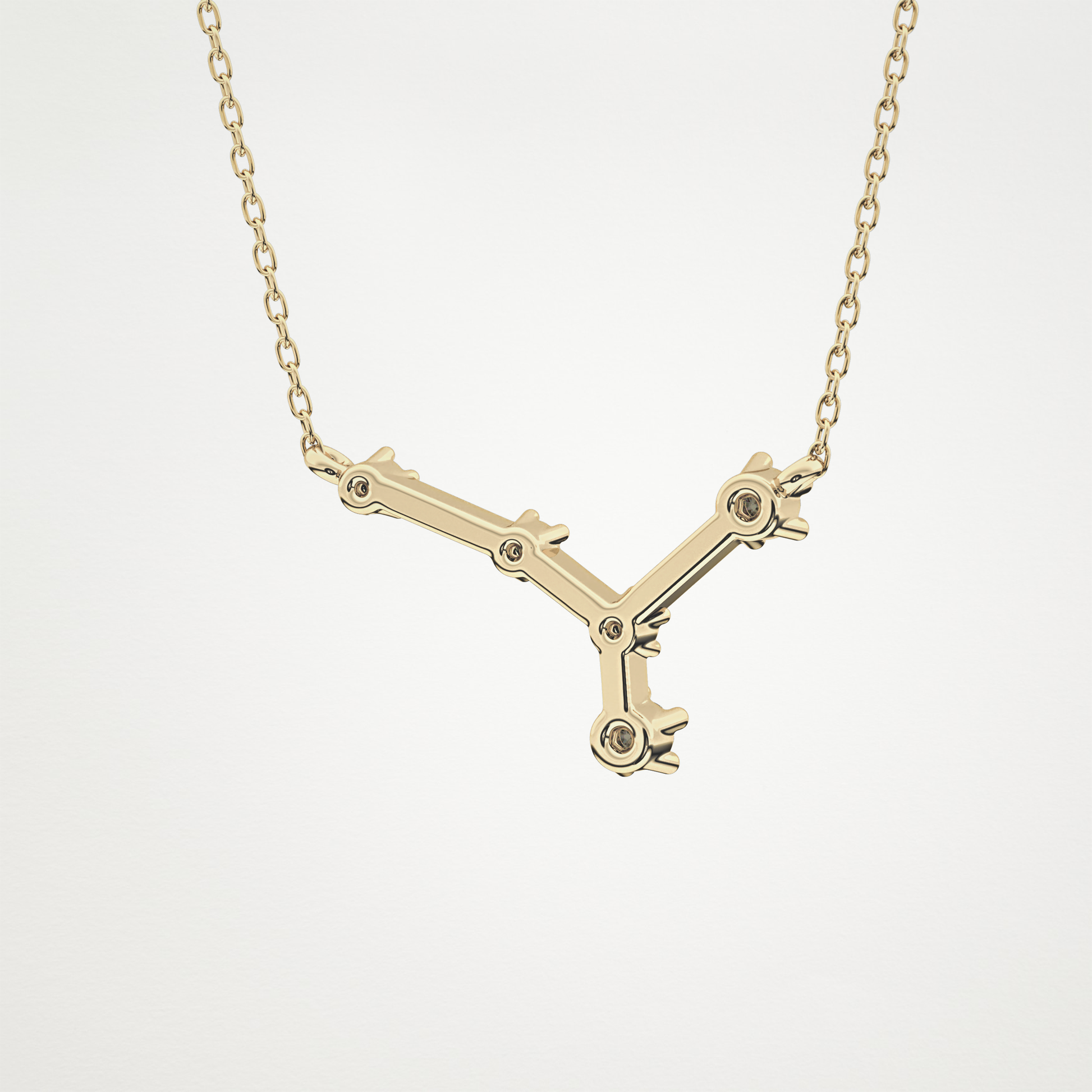 0.116 TCW Round Lab Grown Diamond Cancer Zodiac Constellation Necklace
