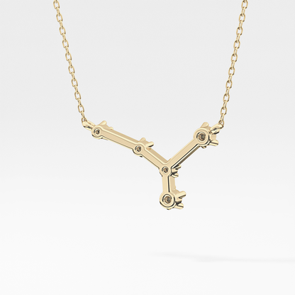 0.116 TCW Round Lab Grown Diamond Cancer Zodiac Constellation Necklace