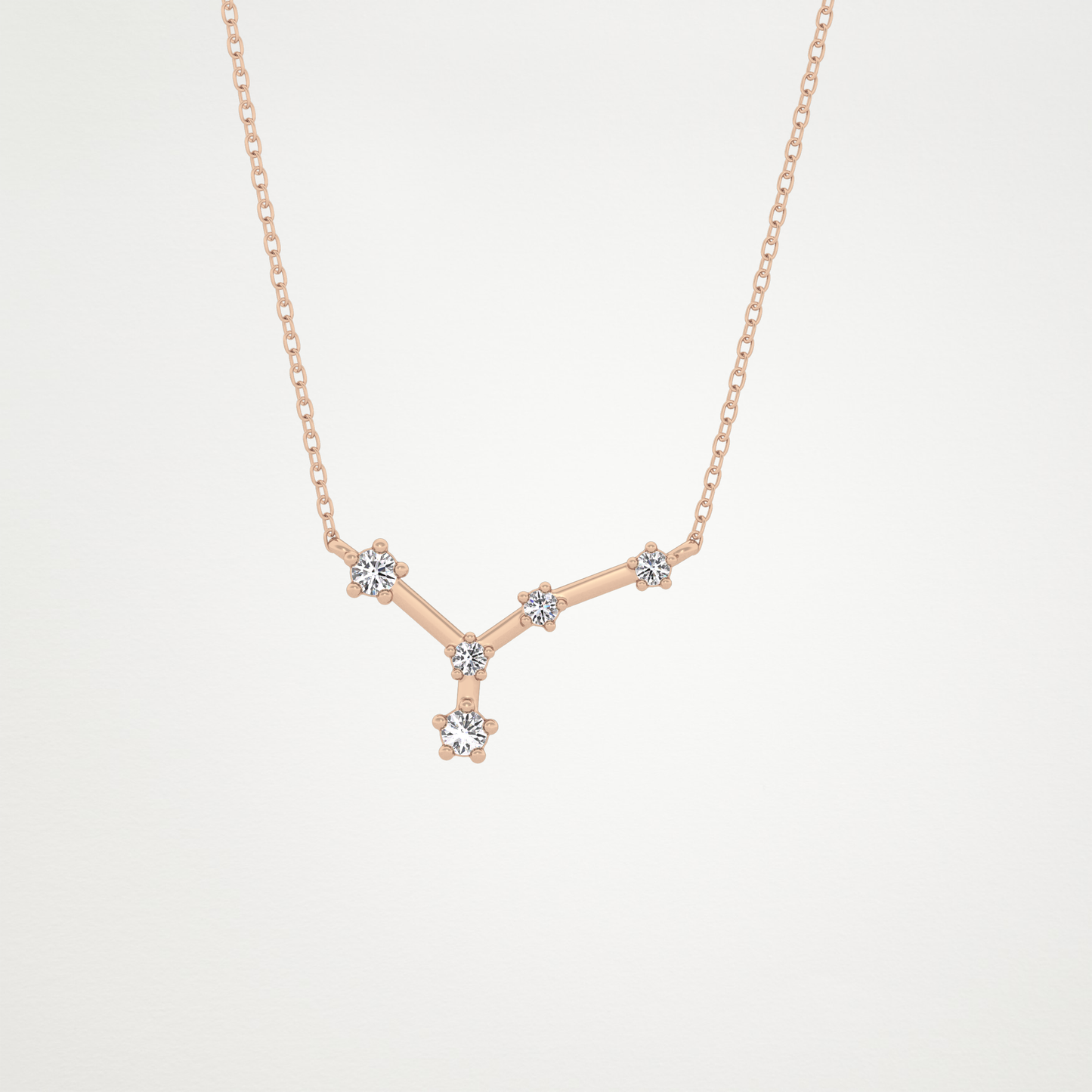 0.116 TCW Round Lab Grown Diamond Cancer Zodiac Constellation Necklace
