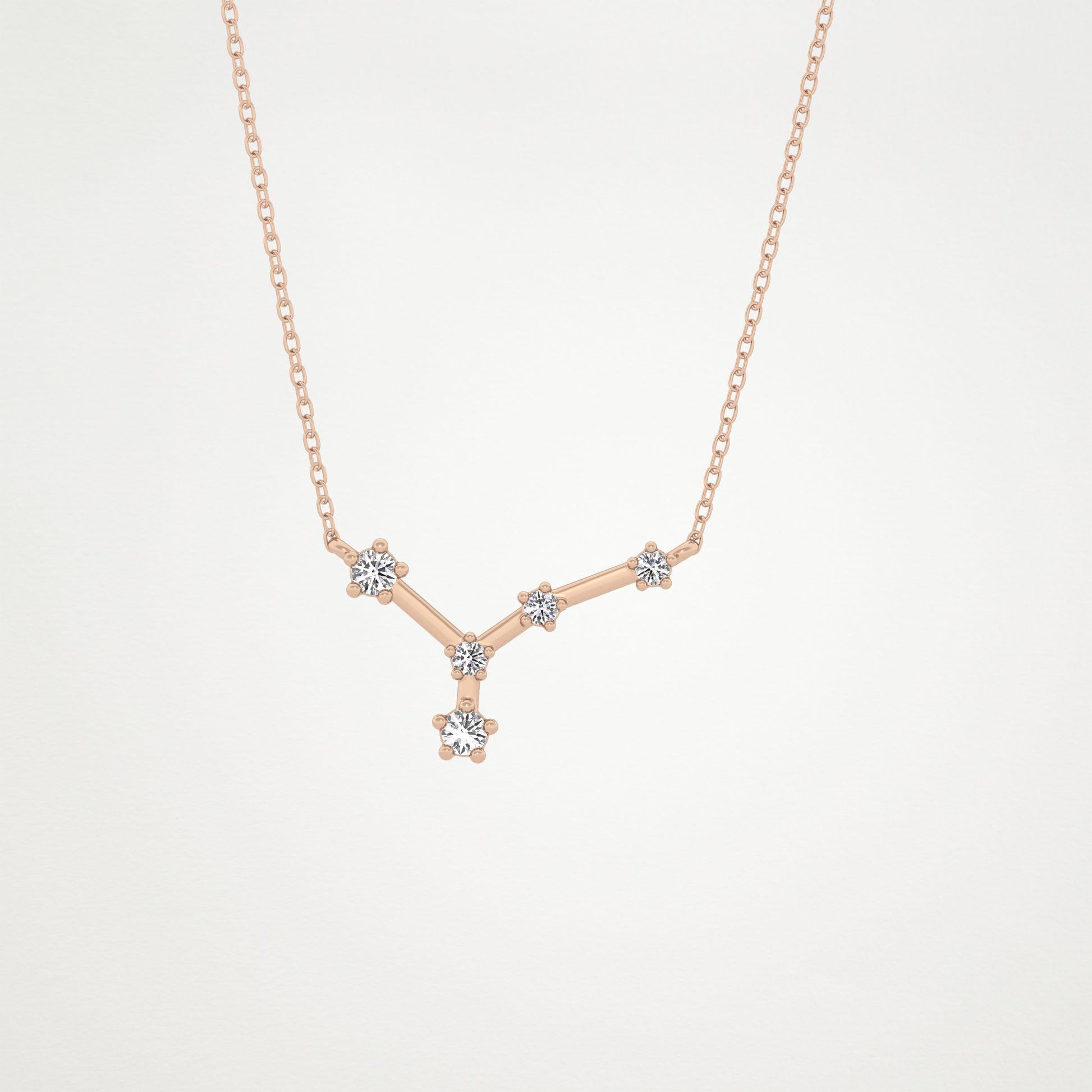 0.116 TCW Round Lab Grown Diamond Cancer Zodiac Constellation Necklace