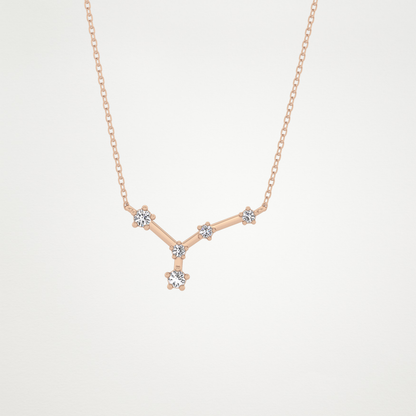 0.116 TCW Round Lab Grown Diamond Cancer Zodiac Constellation Necklace