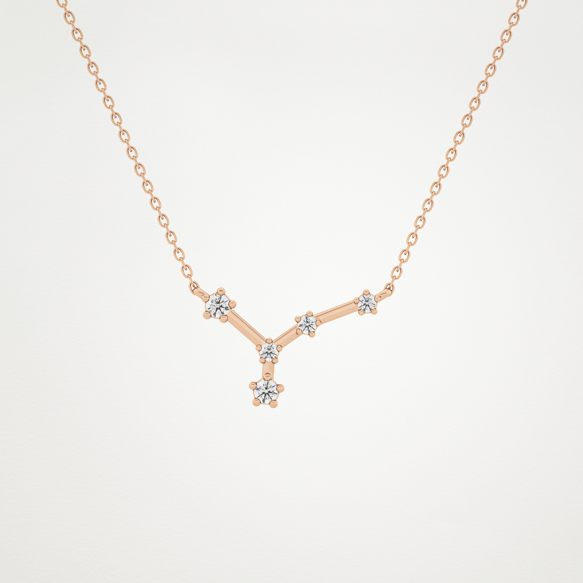 0.116 TCW Round Lab Grown Diamond Cancer Zodiac Constellation Necklace