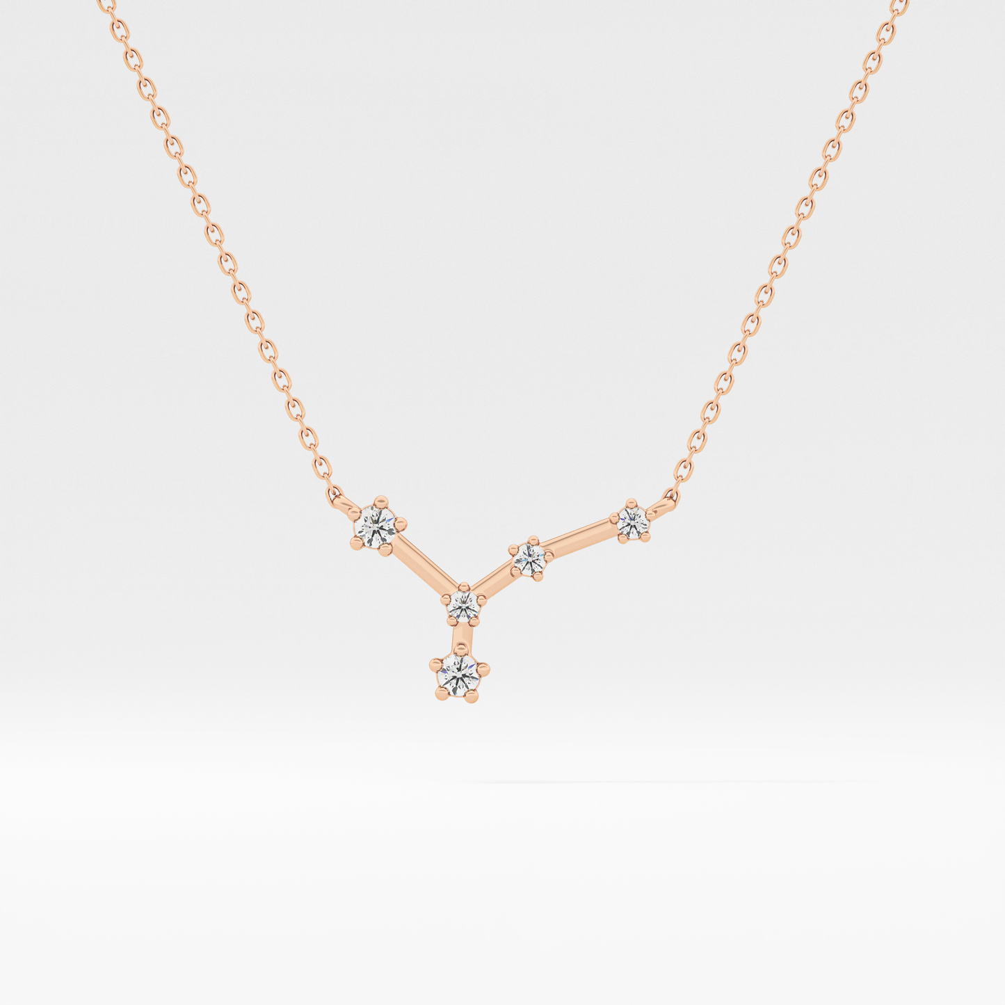0.116 TCW Round Lab Grown Diamond Cancer Zodiac Constellation Necklace