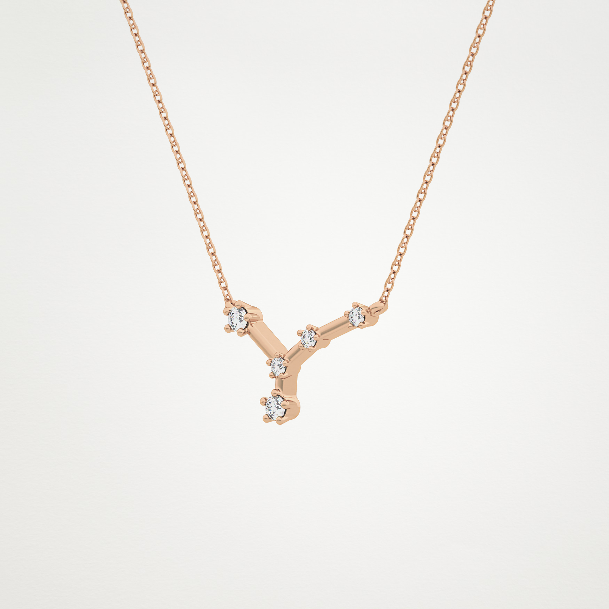0.116 TCW Round Lab Grown Diamond Cancer Zodiac Constellation Necklace