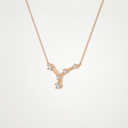 0.116 TCW Round Lab Grown Diamond Cancer Zodiac Constellation Necklace
