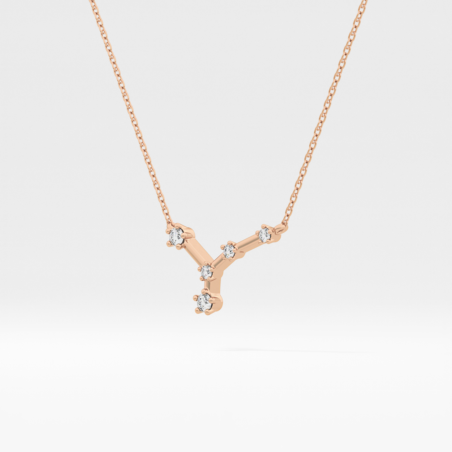 0.116 TCW Round Lab Grown Diamond Cancer Zodiac Constellation Necklace