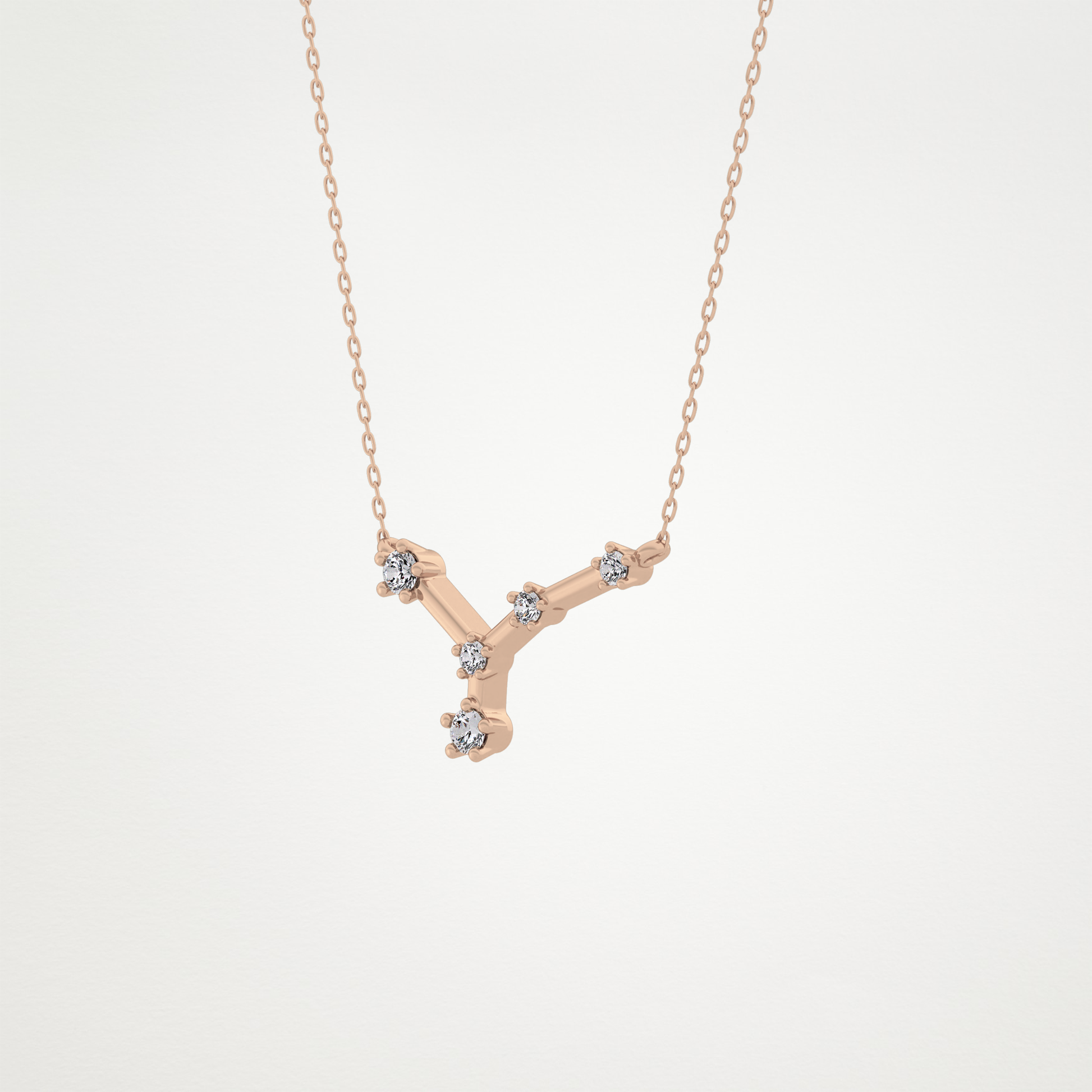 0.116 TCW Round Lab Grown Diamond Cancer Zodiac Constellation Necklace
