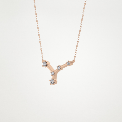 0.116 TCW Round Lab Grown Diamond Cancer Zodiac Constellation Necklace