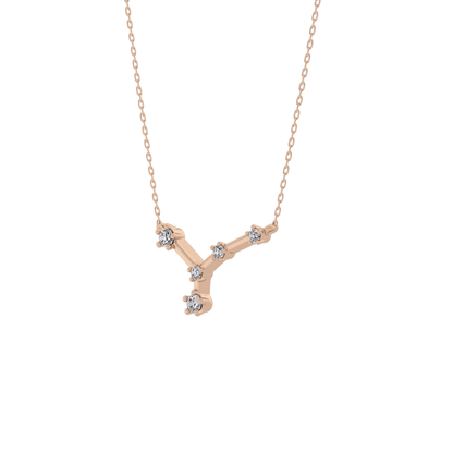 0.116 TCW Round Lab Grown Diamond Cancer Zodiac Constellation Necklace