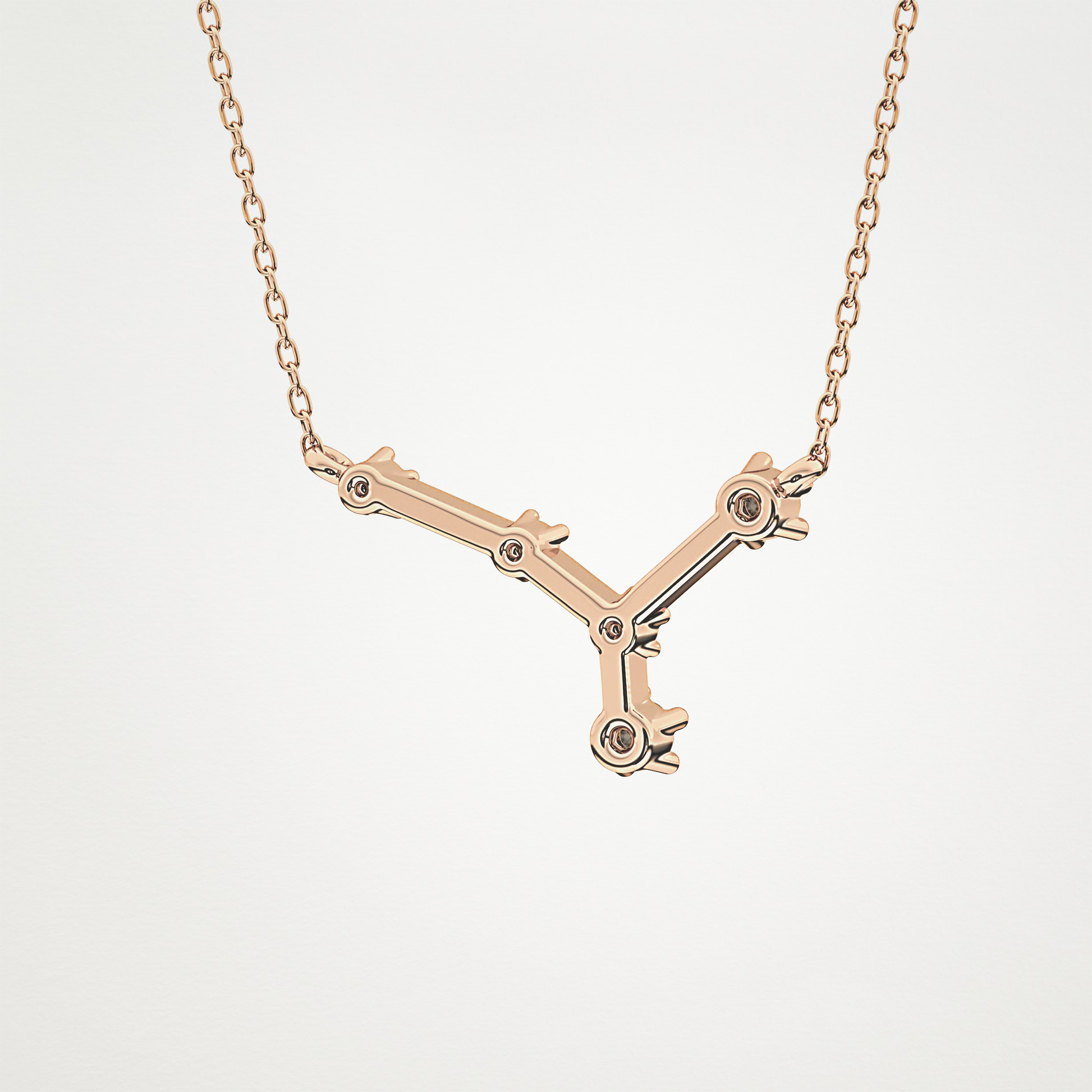 0.116 TCW Round Lab Grown Diamond Cancer Zodiac Constellation Necklace