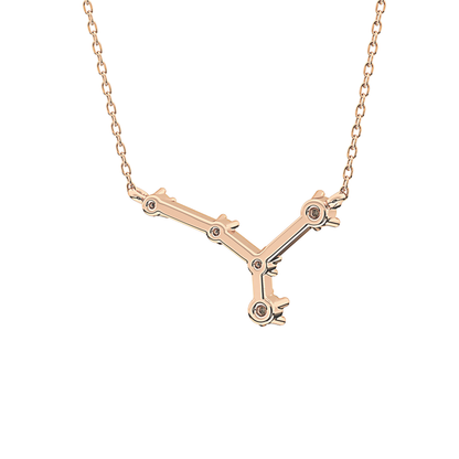 0.116 TCW Round Lab Grown Diamond Cancer Zodiac Constellation Necklace