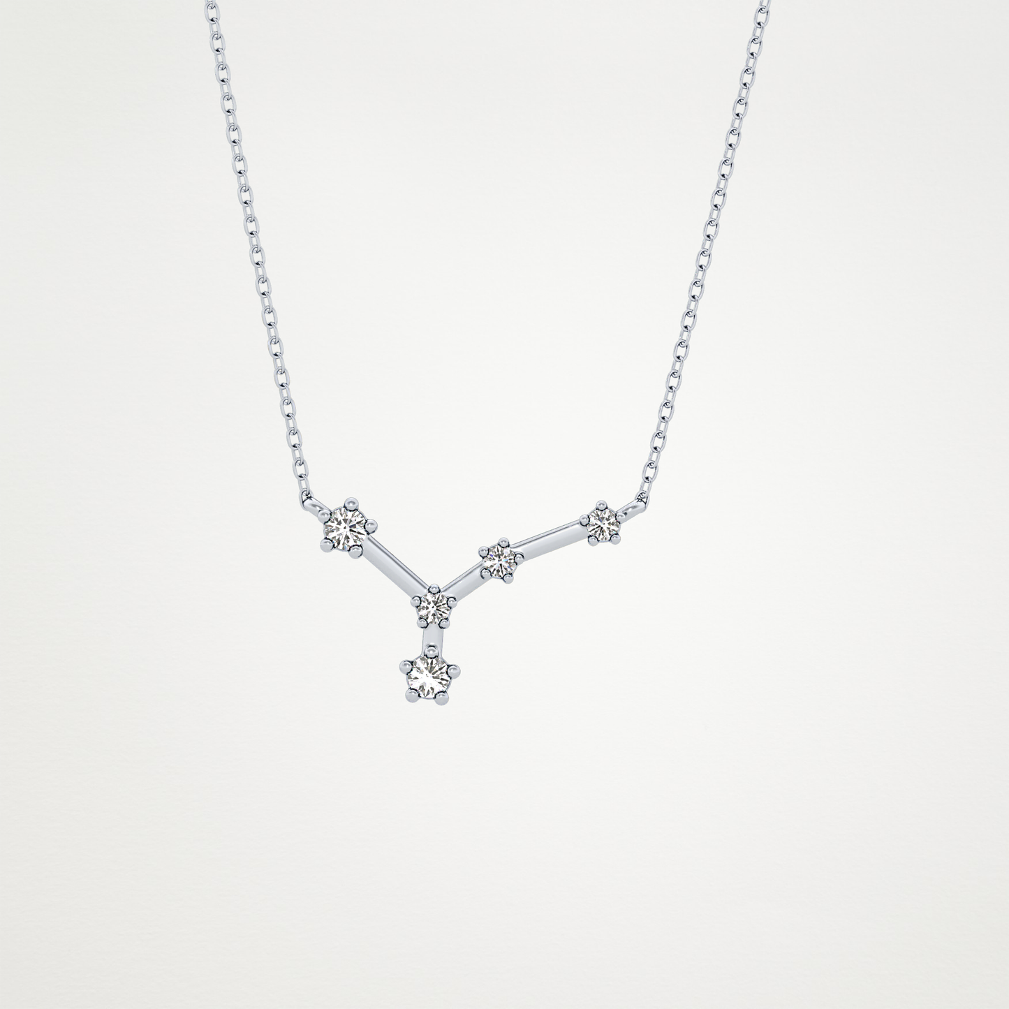 0.116 TCW Round Lab Grown Diamond Cancer Zodiac Constellation Necklace