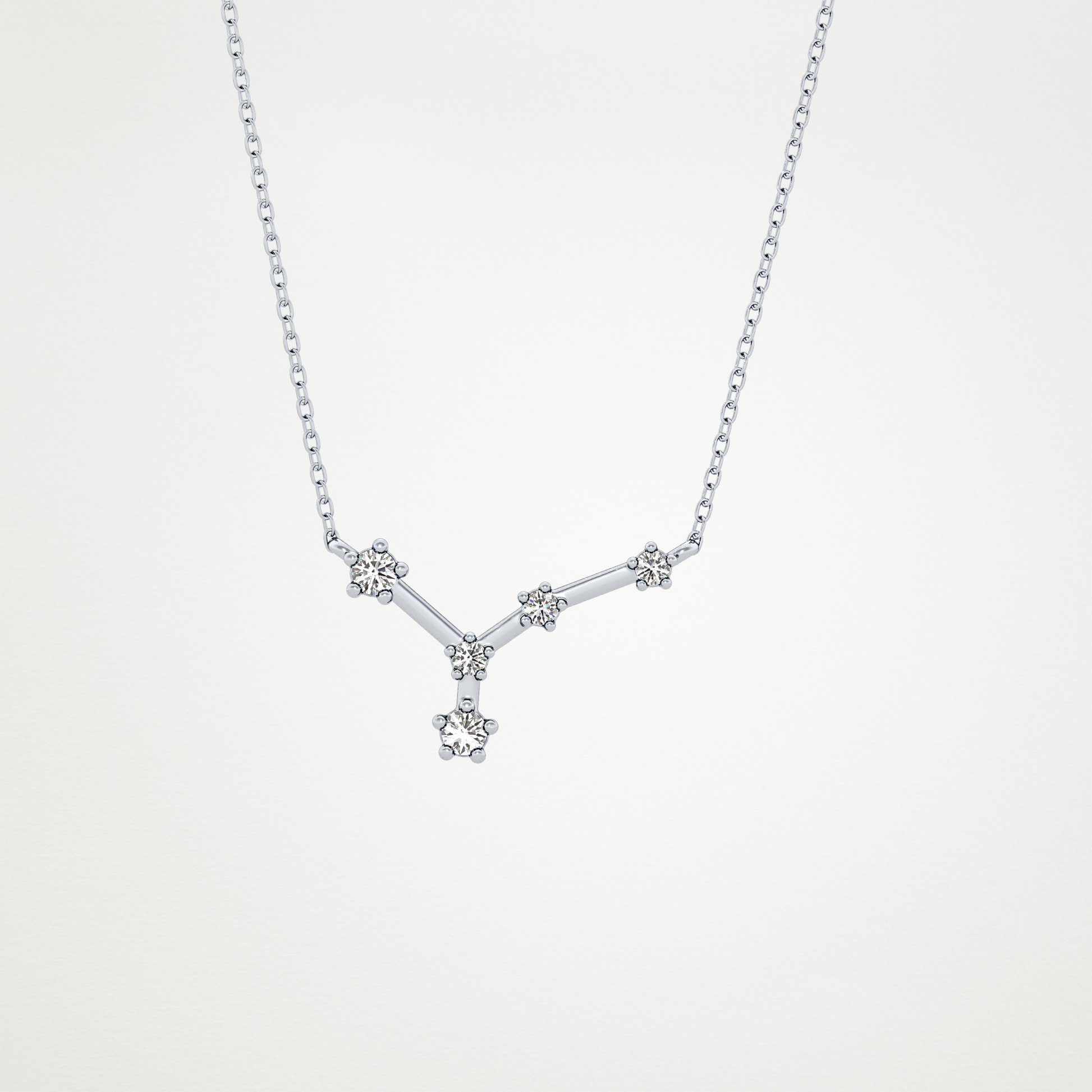 0.116 TCW Round Lab Grown Diamond Cancer Zodiac Constellation Necklace