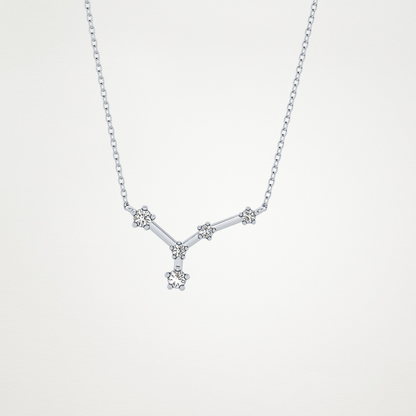 0.116 TCW Round Lab Grown Diamond Cancer Zodiac Constellation Necklace