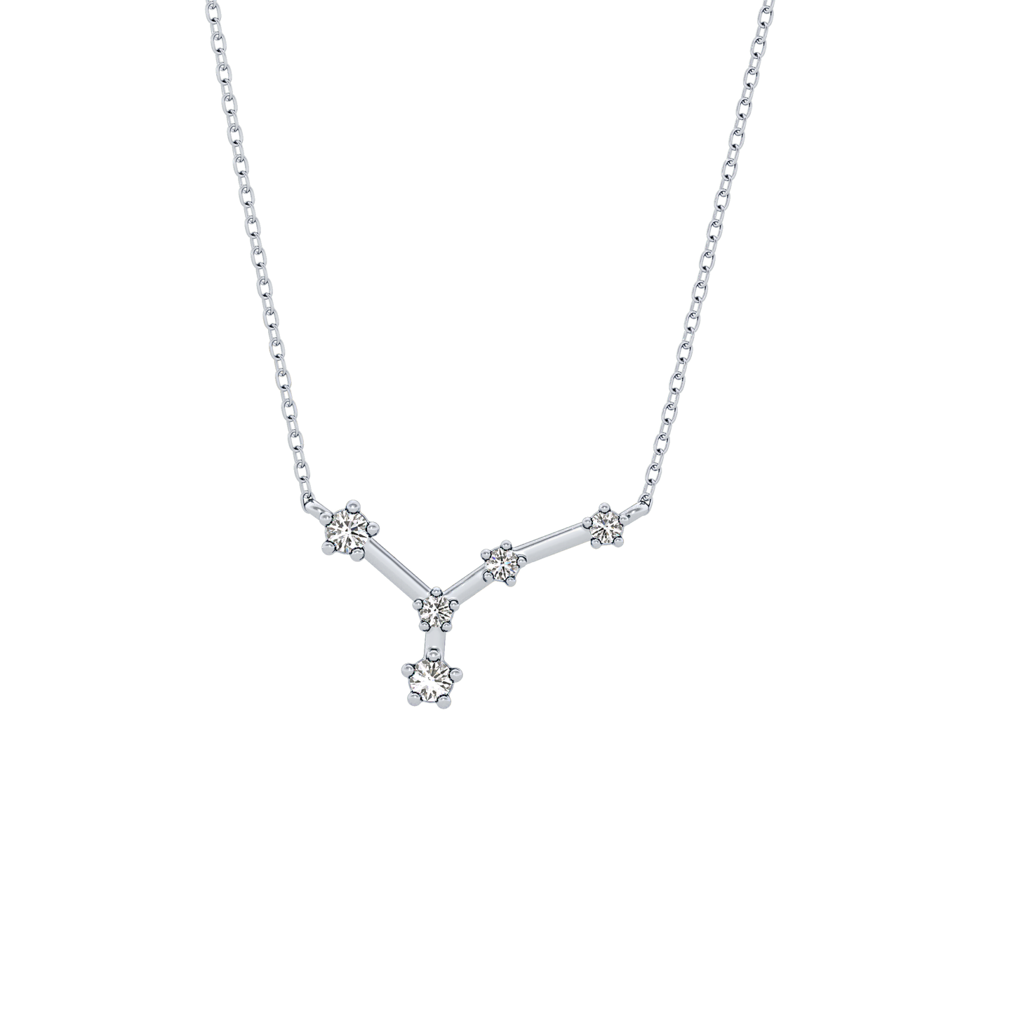 0.116 TCW Round Lab Grown Diamond Cancer Zodiac Constellation Necklace