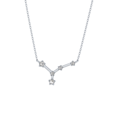 0.116 TCW Round Lab Grown Diamond Cancer Zodiac Constellation Necklace