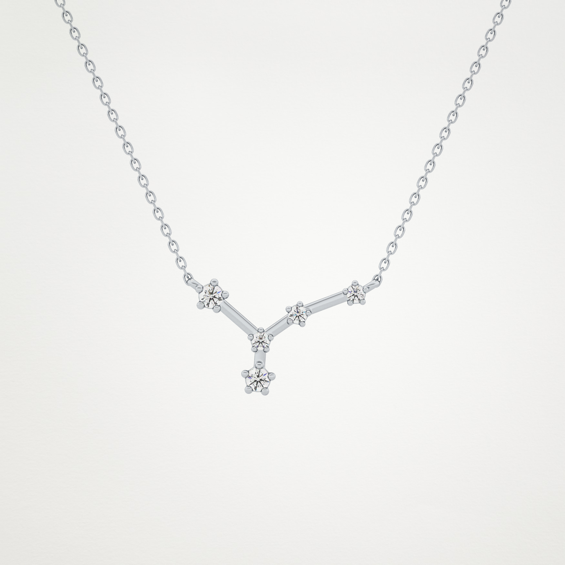 0.116 TCW Round Lab Grown Diamond Cancer Zodiac Constellation Necklace