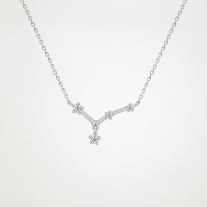 0.116 TCW Round Lab Grown Diamond Cancer Zodiac Constellation Necklace